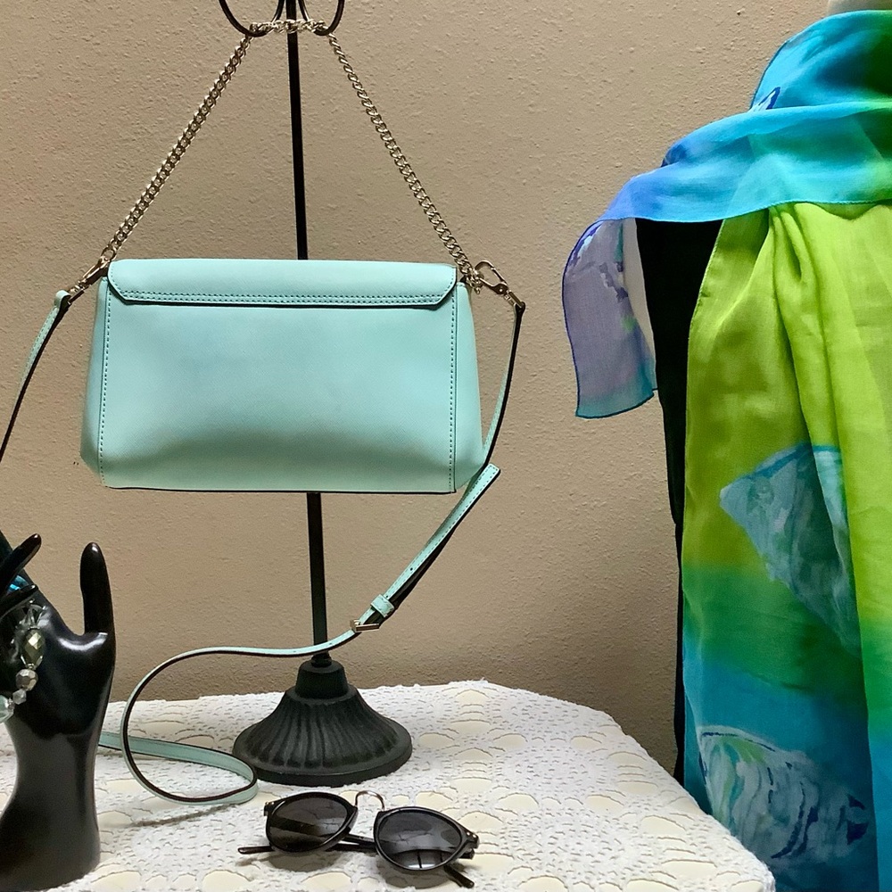 KATE SPADE Small Madison Adjustable Crossbody / Satchel Bag Tiffany Blue - Picture 3 of 15